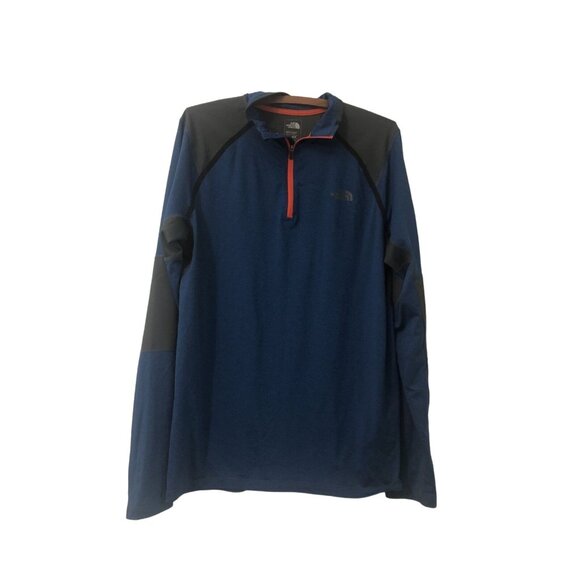 The North Face Flash Dry Blue Gray Pullover Mens Medium Lightweight Long Sleeve - Picture 1 of 6